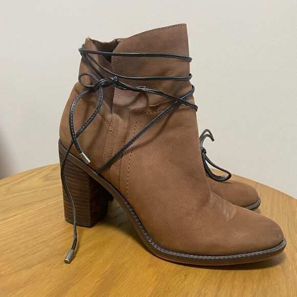 Franco Sarto Brown Edaline Heeled Booties - Picture 1 of 6